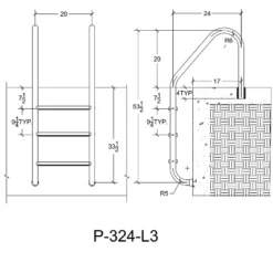 Saftron 3 Rung Step Ladder Metal Swimming Pool Handrail With Polymer Coat Finish For Fresh And Saltwater Inground Pool, White -Water Sports Equipment GUEST b50eff46 db06 4eab 85b3 d6f01235baed