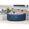 Bestway SaluSpa Milan AirJet 4 To 6 Person Inflatable Hot Tub Round Portable Outdoor Spa With 140 AirJets And Energy Sense Cover, Blue