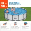 Bestway Steel Pro MAX 14'x48" Round Above Ground Swimming Pool Set With Metal Frame 1,000 Filter Pump, Ladder, And Cover
