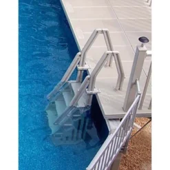 Vinyl Works Deluxe Adjustable 24-Inch Wide In-Pool Step Ladder Entry System For 46 To 60 Inch High Above Ground Swimming Pools With Non-Slip Steps -Water Sports Equipment GUEST b64d22af fc5d 4801 851e 24700b6a5c08