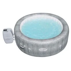 Bestway Honolulu SaluSpa 6 Person Inflatable Round Hot Tub Spa With 140 AirJets And EnergySense DuraPlus Waterproof Round Thermal Spa Cover, Gray -Water Sports Equipment GUEST b685cc36 e677 473e bb2e e1165032ea3e