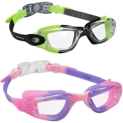 Link Active Kids Swim Goggle With Fast Clasp Technology UV Protection Leak & Fog Proof Wide View Boys & Girls Ages 3-9 2 Pack -Water Sports Equipment GUEST b7fb8e3c 4de5 4ea7 8e18 cebf33c21fb2