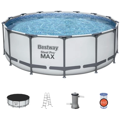 Bestway 7 Colored LED Waterfall Cascade Accessory Attachment & Steel Pro MAX 14' X 48" Round Outdoor Above Ground Swimming Pool Set With Pump 2 Bestway 7 Colored LED Waterfall Cascade Accessory Attachment & Steel Pro MAX 14' X 48" Round Outdoor Above Ground Swimming Pool Set With Pump - Image 2