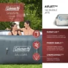 Coleman SaluSpa Inflatable Hot Tub Square Portable Outdoor Spa With 114 Soothing AirJets And Insulated Cover