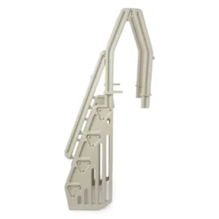 Vinyl Works Deluxe Adjustable 24-Inch Wide In-Pool Step Ladder Entry System For 46 To 60 Inch High Above Ground Swimming Pools With Non-Slip Steps