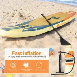 Costway 10.5ft Or 11ft Inflatable Stand Up Paddle Board Surfboard With Bag Aluminum Paddle Pump -Water Sports Equipment GUEST c4feab5f 4010 4241 b719 247bfffe5362