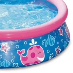 Summer Waves P1000515B167 Quick Set 5ft X 15in Round Inflatable Ring Backyard Kids Toddler Kiddie Swimming Splash Wading Pool, Pink Whale Print -Water Sports Equipment GUEST c6d03aa2 c75a 4de2 a944 380a2e3d1a3d