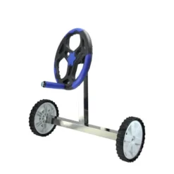 Pool Central Reel System With Stainless Steel Frame For 4'' Tubes For In-Ground Pool Covers 21" - Black/Blue