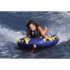 Airhead AHST-23 Strike 2 Single Rider Inflatable Towable With Nylon Handholds, Knuckle Guards, And Boarding Cable For Lake Boating