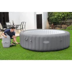 Bestway 6-8 Person Inflatable Round Outdoor Hot Tub Grenada SaluSpa With 190 Soothing AirJets, Filter Cartridge, Pump, And Insulated Cover - Gray -Water Sports Equipment GUEST cc312a18 c26f 4a9f aee7 d0d1c7d57f2f