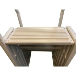 Confer STEP-1VM Stair Ladder Entry System With 4 Steps And 2 Handrails For Flat Bottom Above Ground Swimming Pool, Snap-In Installation, Warm Beige -Water Sports Equipment GUEST d0958cf9 5367 468b 8124 ec9e51e54a27