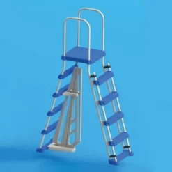 Swimline 5-Step A-Frame Above Ground Entry/Exit Pool Ladder With Handrails And Safety Barrier For 48" To 52" Tall Pool Height -Water Sports Equipment GUEST d3bc5831 bf3e 4a4f 8e8e 6c46806418c2