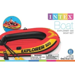 Intex Explorer 300 Compact Fishing 3 Person Raft Boat W/ Pump & Oars (2 Pack) -Water Sports Equipment GUEST d51dead5 9d15 44ff b15b 44d8afcb1aeb