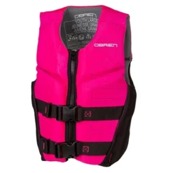 O'Brien Flex V-Back Kids USCG Type 3 Lightweight Flexible Safety Vest Life Jacket With 2 Adjustable Belts, Youth Large, Pink And Black -Water Sports Equipment GUEST d66c3a61 ef63 4fc3 b554 34a49335cfd2