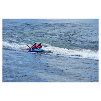 RAVE Sports Storm 2-Rider Boat Towable Tube - Blue 2 RAVE Sports Storm 2-Rider Boat Towable Tube - Blue - Image 2