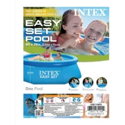 Intex 28110EH Easy Set 8 Foot X 30 Inch Round Inflatable Outdoor Backyard Above Ground Swimming Pool, 639 Gallons Of Water, (Pool Only - No Pump)) -Water Sports Equipment GUEST ef279f9a 7252 46f5 a453 7ecb24b0b852
