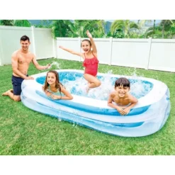 Intex Inflatable 8.5' X 5.75' Swim Center Family Pool For 2-3 Kids, Blue & White -Water Sports Equipment GUEST ef8e00fa 6ebf 4b77 874f 2e71f2a4586b