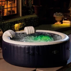 Intex 28429EP PureSpa Plus Portable Inflatable Hot Tub Bubble Jet Spa, 77 X 28", With Tablet Mobile Phone Spa Tray Accessory W/ LED Light Strip, White -Water Sports Equipment GUEST f0a4d113 fd71 48fd ab85 2016a233ffea 3
