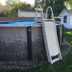 Confer Plastics 7200 Roll Guard 48-56" A Frame Safety Above Ground Outdoor Patio Swimming Pool Platform Ladder Steps - Warm Gray -Water Sports Equipment GUEST f5810533 5af4 43cc a067 4c753c12085e