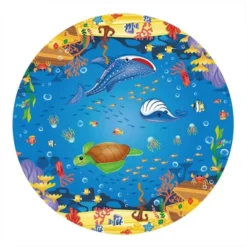 Summer Waves P1C008303 8 Foot Wide Quick Set Inflatable Top Ring Kiddie Swimming Pool With Deep Sea Ocean Life Graphics And 3D Goggles, Blue -Water Sports Equipment GUEST f6662cdd 7515 420e b838 e85a6028b32e