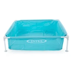 Intex 57173EP 4 Foot X 4 Foot Wide X 12 Inch Tall Miniature Outdoor Above Ground Frame Kiddie Swimming And Teaching Pool For Ages 3 And Up, Blue